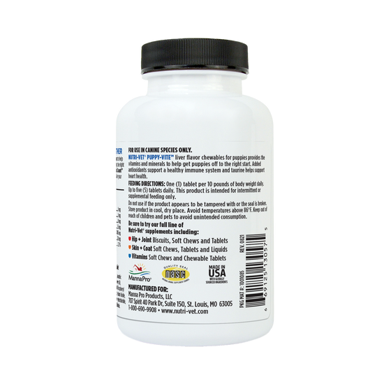 Puppy-Vite Chewable Tablets back