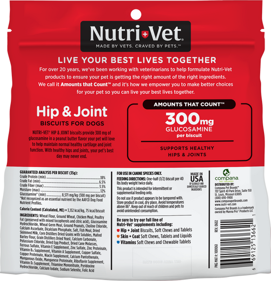 Hip & Joint Biscuits for Dogs with Glucosamine - 300mg back