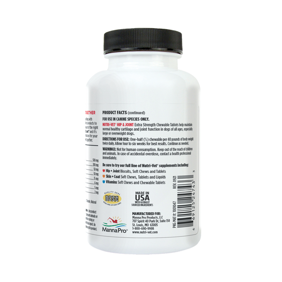Extra Strength Dog Hip and Joint Chewable Tablet NutriVet