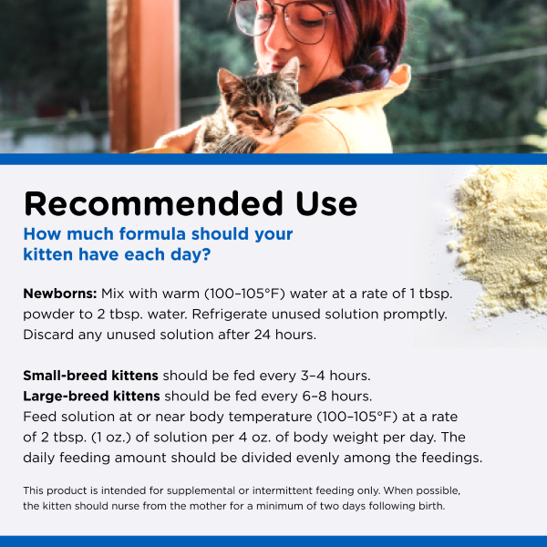 Milk Replacer with Opti-Gut for Kittens - directions for use